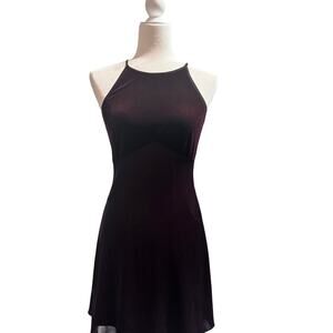 Y2K STEPPIN OUT Whimsigoth Fairy Grunge Burgundy Halter Dress in Sz 3/4